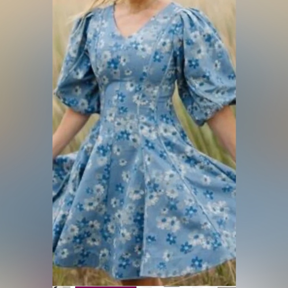 Ivy City Co Leah in Denim dress NWOT